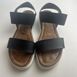 Blowfish Malibu Flat Sandal Women 8.5 Slip-On Elastic Sling Back Cushioned Black